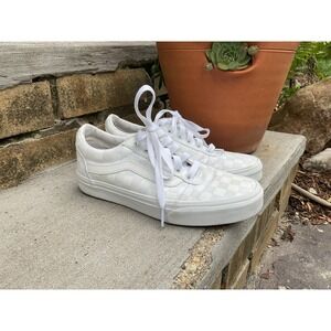 Women's Vans Ward Sneakers Checkerboard White/ White VN0A3IUNW51 Size 7